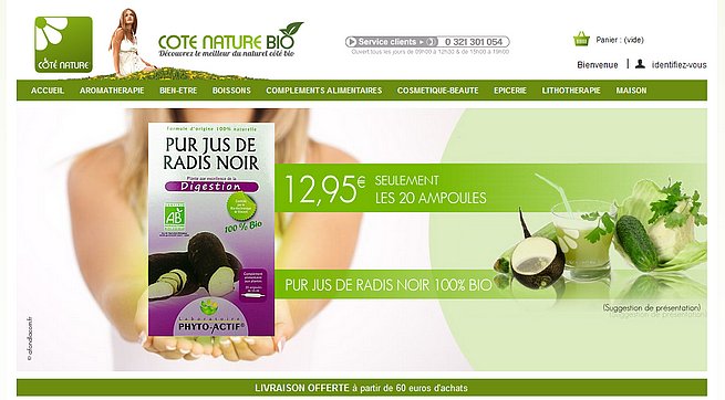 création du site e-commerce cotenature-bio.com