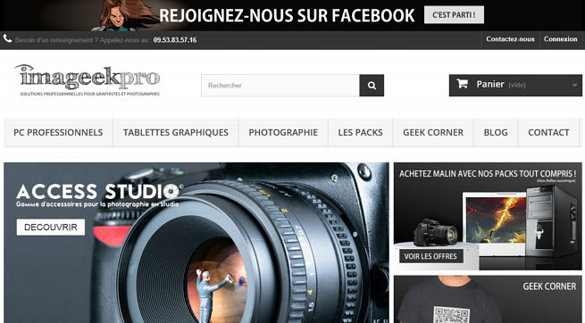 création du site e-commerce imageekpro.com