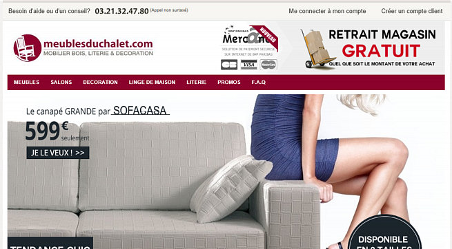 création du site e-commerce meublesduchalet.com