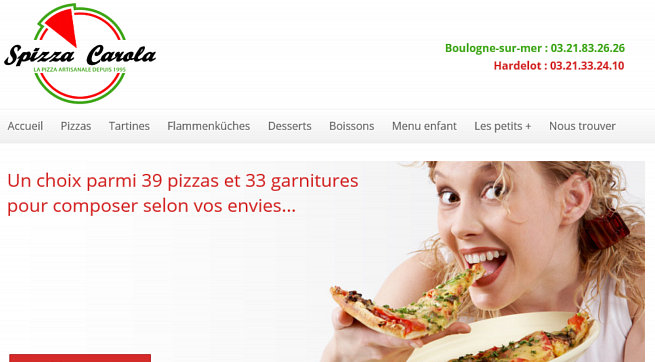 création du site vitrine spizzacarola.com